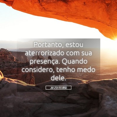 Picture 05 - Jó 23:15 BSL - Portanto, estou aterrorizado com sua presença. - Bible Verse Picture