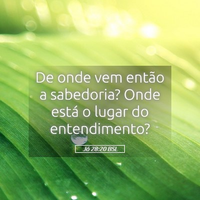 Picture 05 - Jó 28:20 BSL - De onde vem então a sabedoria? Onde está o - Bible Verse Picture