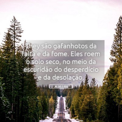 Picture 05 - Jó 30:3 BSL - They são gafanhotos da falta e da fome. Eles - Bible Verse Picture