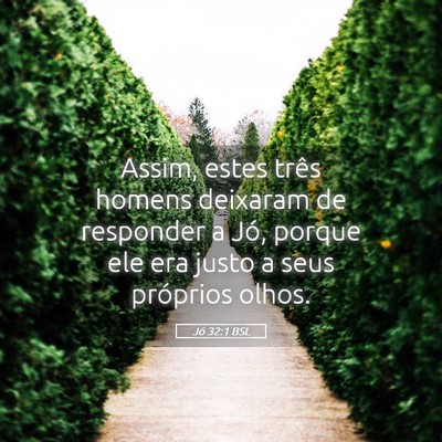 Picture 05 - Jó 32:1 BSL - Assim, estes três homens deixaram de responder a - Bible Verse Picture