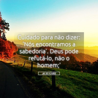 Picture 05 - Jó 32:13 BSL - Cuidado para não dizer: 'Nós encontramos a - Bible Verse Picture