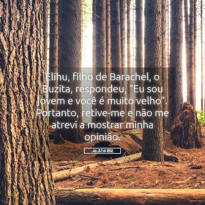 Picture 05 - Jó 32:6 BSL - Elihu, filho de Barachel, o Buzita, respondeu, - Bible Verse Picture