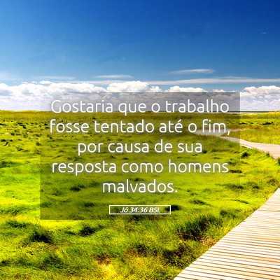 Picture 05 - Jó 34:36 BSL - Gostaria que o trabalho fosse tentado até o fim, - Bible Verse Picture