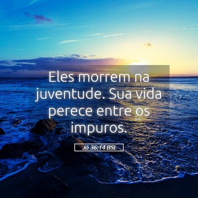Picture 05 - Jó 36:14 BSL - Eles morrem na juventude. Sua vida perece entre - Bible Verse Picture