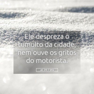 Picture 05 - Jó 39:7 BSL - Ele despreza o tumulto da cidade, nem ouve os - Bible Verse Picture