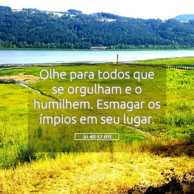 Picture 05 - Jó 40:12 BSL - Olhe para todos que se orgulham e o humilhem. - Bible Verse Picture
