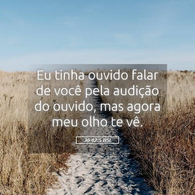Picture 05 - Jó 42:5 BSL - Eu tinha ouvido falar de você pela audição do - Bible Verse Picture