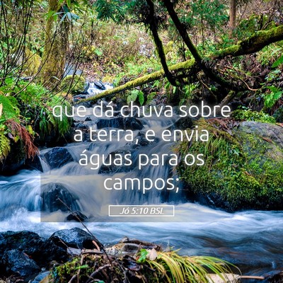 Picture 05 - Jó 5:10 BSL - que dá chuva sobre a terra, e envia águas para - Bible Verse Picture