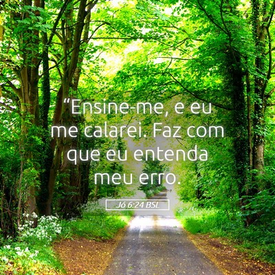 Picture 05 - Jó 6:24 BSL - “Ensine-me, e eu me calarei. Faz com que eu - Bible Verse Picture