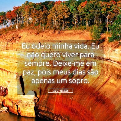 Picture 05 - Jó 7:16 BSL - Eu odeio minha vida. Eu não quero viver para - Bible Verse Picture
