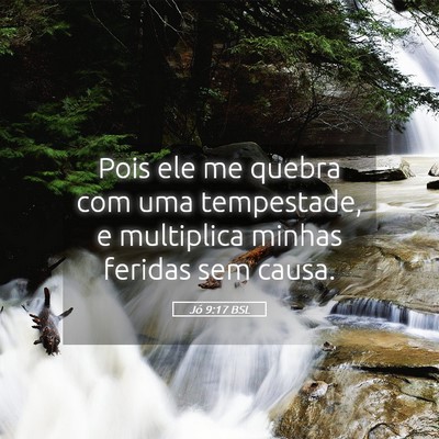Picture 05 - Jó 9:17 BSL - Pois ele me quebra com uma tempestade, e - Bible Verse Picture