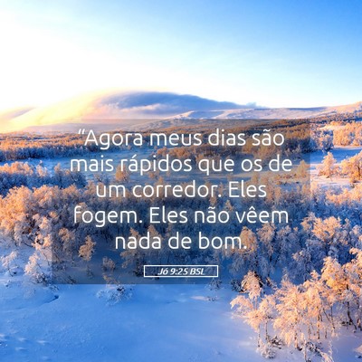 Picture 05 - Jó 9:25 BSL - “Agora meus dias são mais rápidos que os de - Bible Verse Picture