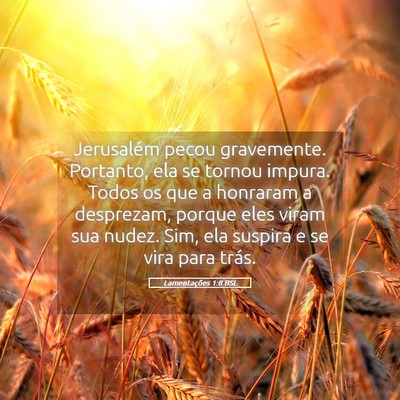 Picture 05 - Lamentações 1:8 BSL - Jerusalém pecou gravemente. Portanto, ela se - Bible Verse Picture