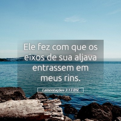 Picture 05 - Lamentações 3:13 BSL - Ele fez com que os eixos de sua aljava entrassem - Bible Verse Picture