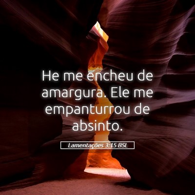 Picture 05 - Lamentações 3:15 BSL - He me encheu de amargura. Ele me empanturrou de - Bible Verse Picture