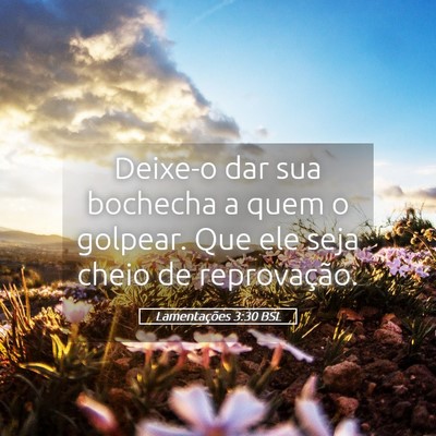 Picture 05 - Lamentações 3:30 BSL - Deixe-o dar sua bochecha a quem o golpear. Que - Bible Verse Picture