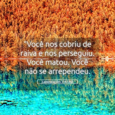 Picture 05 - Lamentações 3:43 BSL - “Você nos cobriu de raiva e nos perseguiu. - Bible Verse Picture