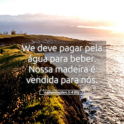 Picture 05 - Lamentações 5:4 BSL - We deve pagar pela água para beber. Nossa - Bible Verse Picture