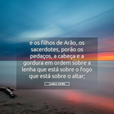 Picture 05 - Levítico 1:8 BSL - e os filhos de Arão, os sacerdotes, porão os - Bible Verse Picture