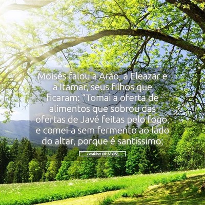 Picture 05 - Levítico 10:12 BSL - Moisés falou a Arão, a Eleazar e a Itamar, seus - Bible Verse Picture