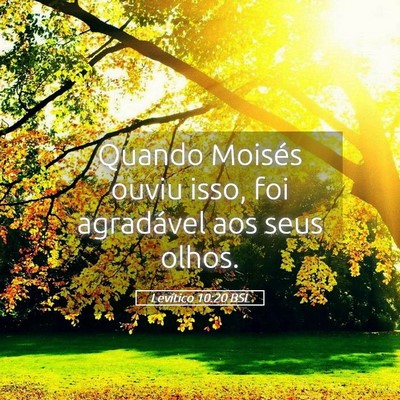 Picture 05 - Levítico 10:20 BSL - Quando Moisés ouviu isso, foi agradável aos - Bible Verse Picture