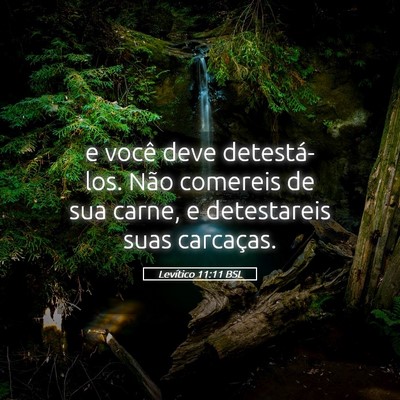 Picture 05 - Levítico 11:11 BSL - e você deve detestá-los. Não comereis de sua - Bible Verse Picture