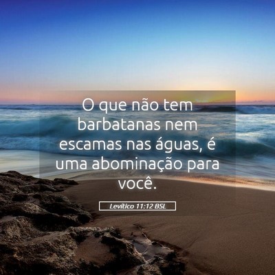 Picture 05 - Levítico 11:12 BSL - O que não tem barbatanas nem escamas nas águas, - Bible Verse Picture