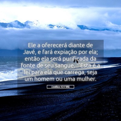 Picture 05 - Levítico 12:7 BSL - Ele a oferecerá diante de Javé, e fará - Bible Verse Picture