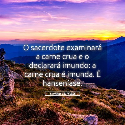 Picture 05 - Levítico 13:15 BSL - O sacerdote examinará a carne crua e o - Bible Verse Picture