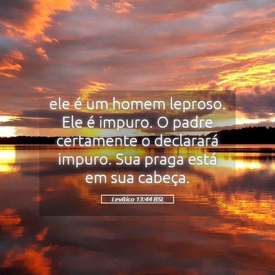 Picture 05 - Levítico 13:44 BSL - ele é um homem leproso. Ele é impuro. O padre - Bible Verse Picture
