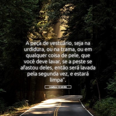 Picture 05 - Levítico 13:58 BSL - A peça de vestuário, seja na urdidura, ou na - Bible Verse Picture