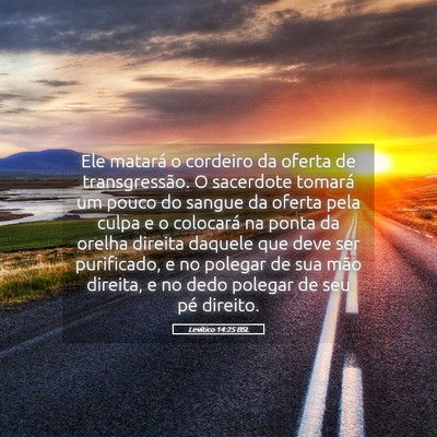 Picture 05 - Levítico 14:25 BSL - Ele matará o cordeiro da oferta de - Bible Verse Picture