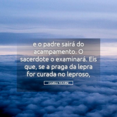 Picture 05 - Levítico 14:3 BSL - e o padre sairá do acampamento. O sacerdote o - Bible Verse Picture