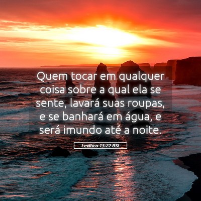 Picture 05 - Levítico 15:22 BSL - Quem tocar em qualquer coisa sobre a qual ela se - Bible Verse Picture