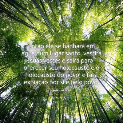 Picture 05 - Levítico 16:24 BSL - Então ele se banhará em água num lugar santo, - Bible Verse Picture