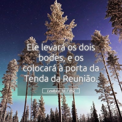 Picture 05 - Levítico 16:7 BSL - Ele levará os dois bodes, e os colocará à - Bible Verse Picture