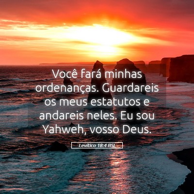 Picture 05 - Levítico 18:4 BSL - Você fará minhas ordenanças. Guardareis os - Bible Verse Picture