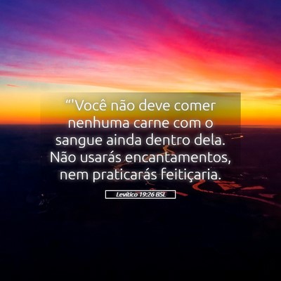 Picture 05 - Levítico 19:26 BSL - “'Você não deve comer nenhuma carne com o - Bible Verse Picture