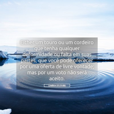Picture 05 - Levítico 22:23 BSL - Either um touro ou um cordeiro que tenha qualquer - Bible Verse Picture
