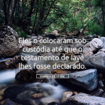 Picture 05 - Levítico 24:12 BSL - Eles o colocaram sob custódia até que o - Bible Verse Picture