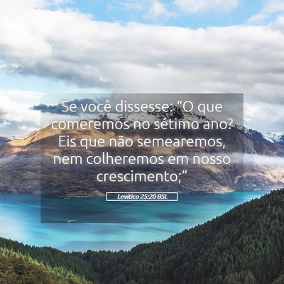 Picture 05 - Levítico 25:20 BSL - Se você dissesse: “O que comeremos no sétimo - Bible Verse Picture