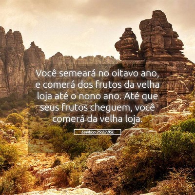 Picture 05 - Levítico 25:22 BSL - Você semeará no oitavo ano, e comerá dos - Bible Verse Picture