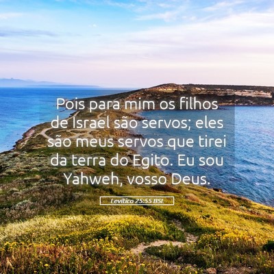 Picture 05 - Levítico 25:55 BSL - Pois para mim os filhos de Israel são servos; - Bible Verse Picture