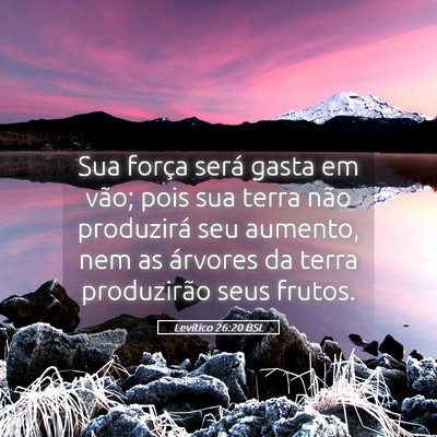 Picture 05 - Levítico 26:20 BSL - Sua força será gasta em vão; pois sua terra - Bible Verse Picture