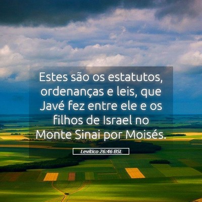 Picture 05 - Levítico 26:46 BSL - Estes são os estatutos, ordenanças e leis, que - Bible Verse Picture