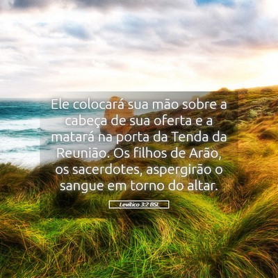 Picture 05 - Levítico 3:2 BSL - Ele colocará sua mão sobre a cabeça de sua - Bible Verse Picture