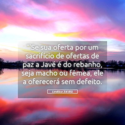 Picture 05 - Levítico 3:6 BSL - “'Se sua oferta por um sacrifício de ofertas - Bible Verse Picture