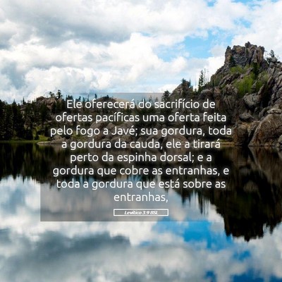 Picture 05 - Levítico 3:9 BSL - Ele oferecerá do sacrifício de ofertas - Bible Verse Picture
