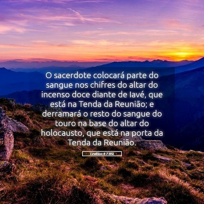 Picture 05 - Levítico 4:7 BSL - O sacerdote colocará parte do sangue nos chifres - Bible Verse Picture