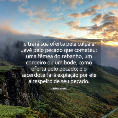 Picture 05 - Levítico 5:6 BSL - e trará sua oferta pela culpa a Javé pelo - Bible Verse Picture